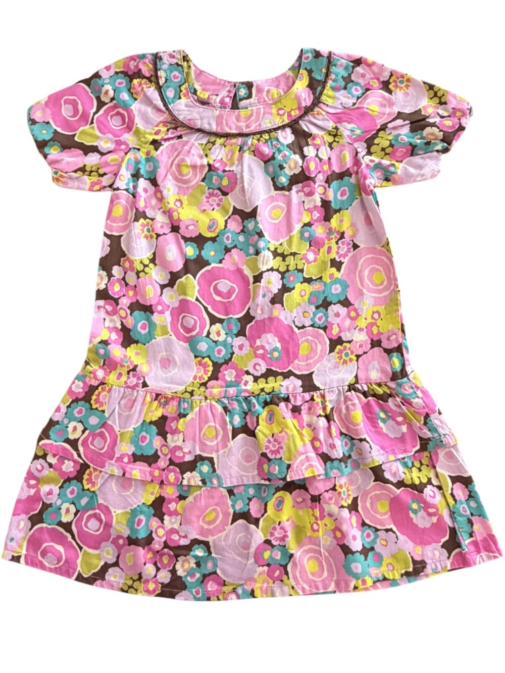 VTG 1990s OshKosh B'gosh Floral Short Sleeve Ruffle Dress
